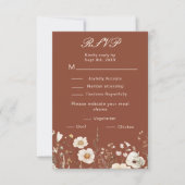 Herfst Bloem Bruiloft Wilde Bloemen RSVP Kaartje (Voorkant)