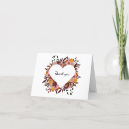 Herfst Bloem Bruiloft Witte Dankkaartjes  Bedankkaart