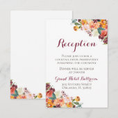 Herfst Bloem Bruilofts Ontvangstkaarten, Oranje Ma Informatiekaartje (Voorkant / Achterkant)