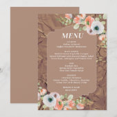 Herfst Bloem Bruiloftsmenu Menu (Voorkant / Achterkant)