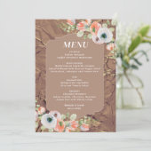 Herfst Bloem Bruiloftsmenu Menu (Staand voorkant)