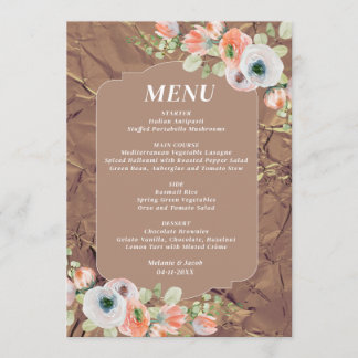 Herfst Bloem Bruiloftsmenu Menu