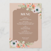 Herfst Bloem Bruiloftsmenu Menu (Voorkant)