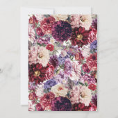 Herfst Bloem Dahlia Bruiloft Uitnodiging Zwart (Achterkant)