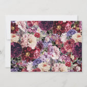 Herfst Bloem Dahlia Bruiloft Uitnodiging Zwart (Achterkant)