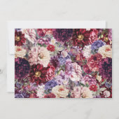 Herfst Bloem Dahlia Bruiloft Uitnodiging Zwart (Achterkant)