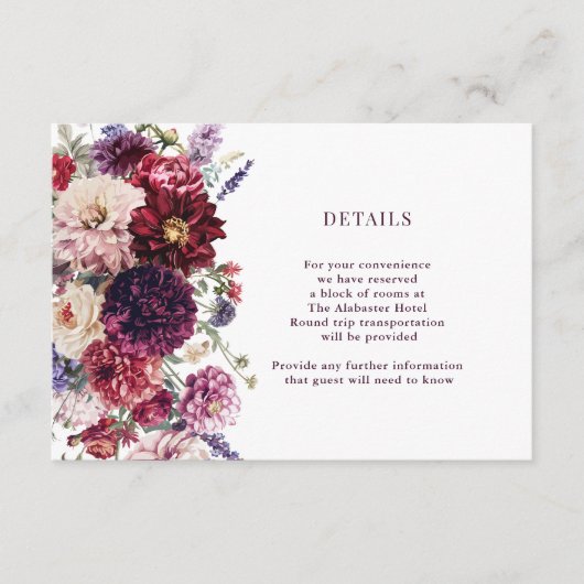 Herfst Bloem Dahlia Bunch Details Behuizing Informatiekaartje (Voorkant)