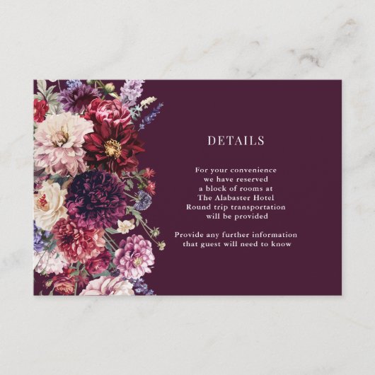 Herfst Bloem Dahlia Bunch Details Behuizing Informatiekaartje (Voorkant)