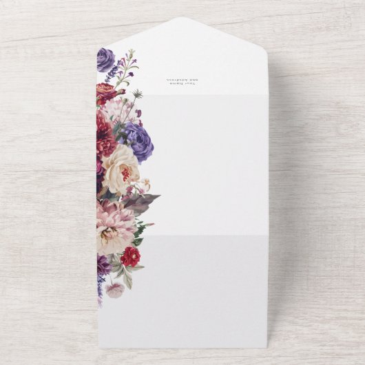 Herfst Bloem Dahlia Bunch Herfst Bruiloft Bloemen All In One Uitnodiging (Buitenkant)