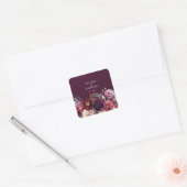 Herfst Bloem Dahlia Bunch Herfst Bruiloft Bloemen Vierkante Sticker (Envelop)