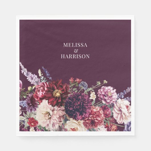 Herfst Bloem Dahlia Dank Je Donker Servet (Voorkant)