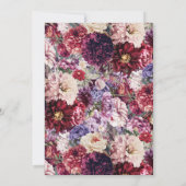 Herfst Bloem Dahlia Huwelijksuitnodiging Bourgondi Kaart (Achterkant)