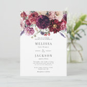 Herfst Bloem Dahlia Huwelijksuitnodiging Kaart (Staand voorkant)