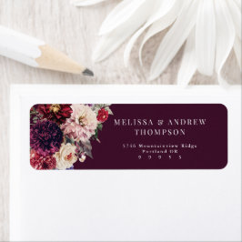 Herfst Bloem Dahlia Retouradres Etiket