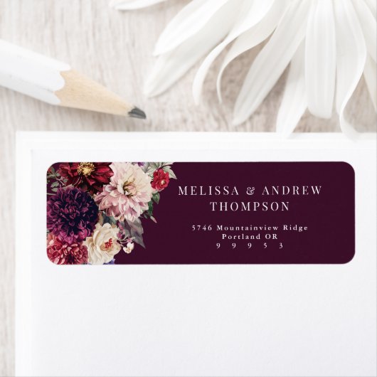 Herfst Bloem Dahlia Retouradres Etiket (Insitu)