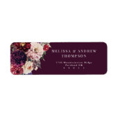 Herfst Bloem Dahlia Retouradres Etiket (Voorkant)