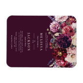 Herfst Bloem Dahlia Trouw Uitnodiging Burgundy Magneet (Horizontaal)