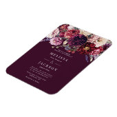 Herfst Bloem Dahlia Trouw Uitnodiging Burgundy Magneet (Linkerzijde)