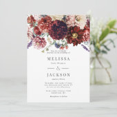 Herfst Bloem Dahlia Warm bruiloft uitnodiging (Staand voorkant)