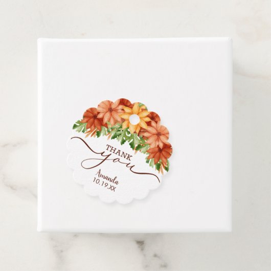 Herfst Bloem Dank Je Bedankjes Labels (In situ)