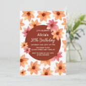 Herfst Bloem Elke leeftijd Bourgondische verjaarda Kaart (Staand voorkant)