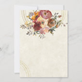 Herfst bloem en goud blanco bruiloft kaart (Voorkant)