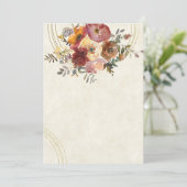 Herfst bloem en goud lege trouw kaart (Staand voorkant)