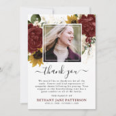 Herfst Bloem Foto Herdenking Bedankkaart (Voorkant)