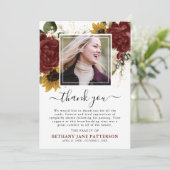 Herfst Bloem Foto Herdenking Bedankkaart (Staand voorkant)