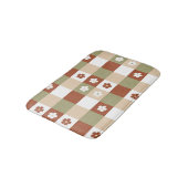 Herfst Bloem Gingham Controleer patroon Badmat (Gekanteld)