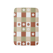 Herfst Bloem Gingham Controleer patroon Badmat (Voorkant Verticaal)
