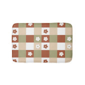 Herfst Bloem Gingham Controleer patroon Badmat (Voorkant)