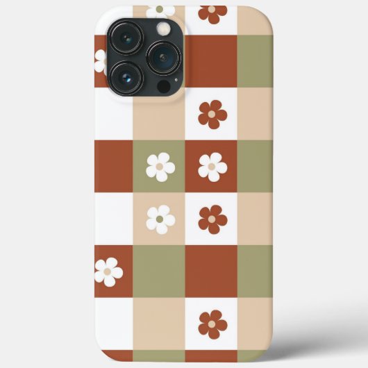 Herfst Bloem Gingham Controleer patroon Case-Mate iPhone Case (Achterkant)