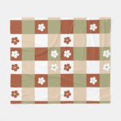 Herfst Bloem Gingham Controleer patroon Fleece Deken (Voorkant (Horizontaal))