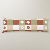 Herfst Bloem Gingham Controleer patroon Lichaamskussen (Voorkant)