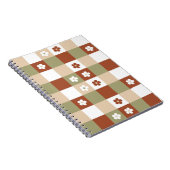 Herfst Bloem Gingham Controleer patroon Notitieboek (Rechterzijde)