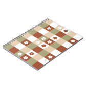 Herfst Bloem Gingham Controleer patroon Notitieboek (Linkerzijde)