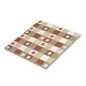 Herfst Bloem Gingham Controleer patroon Tegeltje (Zijkant)
