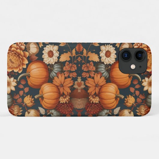 Herfst Bloem Herfst Pompoenen Halloween Cadeau Case-Mate iPhone Case (Achterkant (horizontaal))