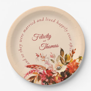 Herfst Bloem Ivory Blush Happily Ever After Trouwe Papieren Bordje