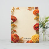 Herfst Bloem Kader Briefpapier (Staand voorkant)