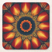 Herfst Bloem Kaleidoscoop Kartonnen Onderzetters (Voorkant)