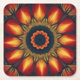 Herfst Bloem Kaleidoscoop Kartonnen Onderzetters