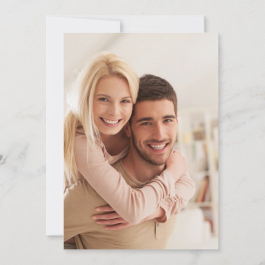 Herfst Bloem Moderne Wilde Bloemen Foto Bruiloft Kaart (Achterkant)