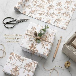 Herfst Bloem Motief Cadeaupapier