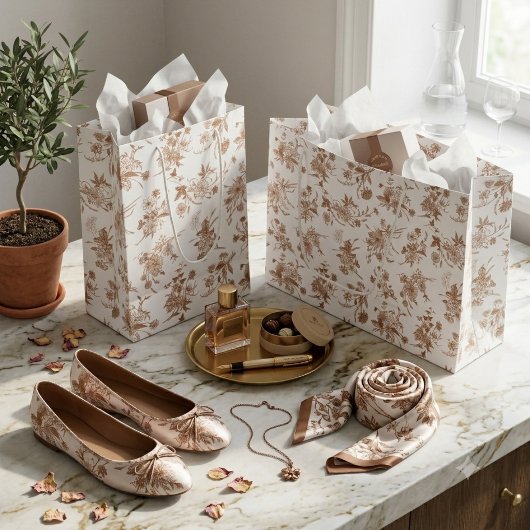 Herfst Bloem Motief Groot Cadeauzakje
