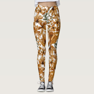 Herfst Bloem Motief Rustiek Leggings