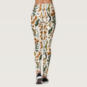 Herfst Bloem Motief Rustiek Patroon Leggings (Achterkant)