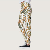 Herfst Bloem Motief Rustiek Patroon Leggings (Links)