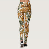Herfst Bloem Motief Rustiek Patroon Leggings (Achterkant)